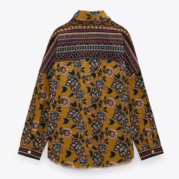 ZARA Printed Overshirt Embroidered New - Picture 7 of 7